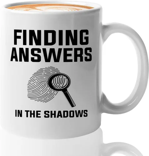 Taza de café de detective de 11 oz blanco - Encontrar respuestas en - Oficial de policía Patrulla policía Detective Sheriff Police Enforcement