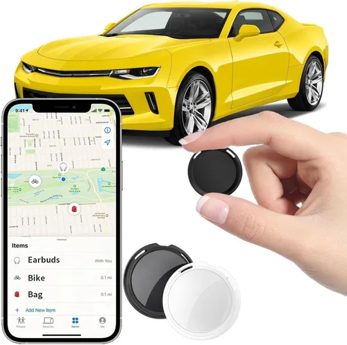 Paquete de 2 rastreadores GPS para vehículos que funcionan con Find My (solo iOS) en tiempo real Mini Car Air Tracker Dispositivos de etiqueta,
