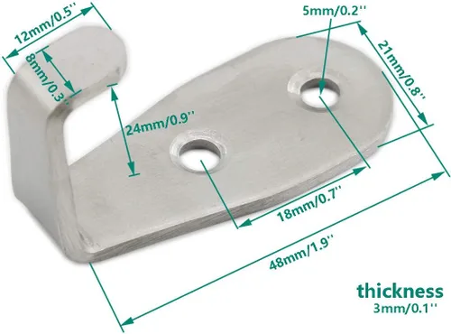 Miniatura 2 de Ganchos de acero inoxidable para colgar toallas, llaves, sombreros, ganchos de pared para cocina y baño, para interiores y exteriores, paquete de 8