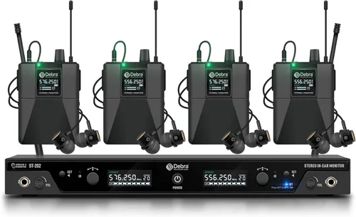Miniatura 8 de D Debra Pro ST-102 & ST-202 & M-PROI Sistema de monitor in-ear estéreo inalámbrico Sistema de receptor Bodypack, rendimiento con 100 frecuencias