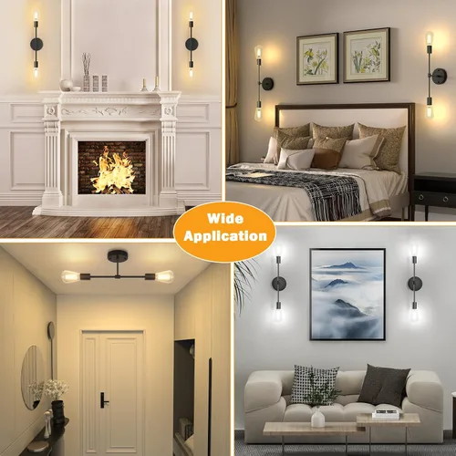 Miniatura 7 de FadimiKoo Lámparas de Baño Negras de 2 Luces, Apliques de Pared Modernos, Luminarias de Iluminación, Lámpara de Techo Semiempotrada para Interiores