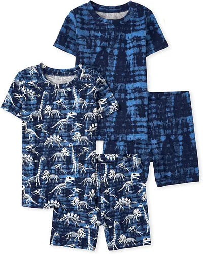 Miniatura 29 de The Children's Place Conjunto de pijama de 2 piezas con camiseta de manga y pantalones cortos para niños, 100 % algodón