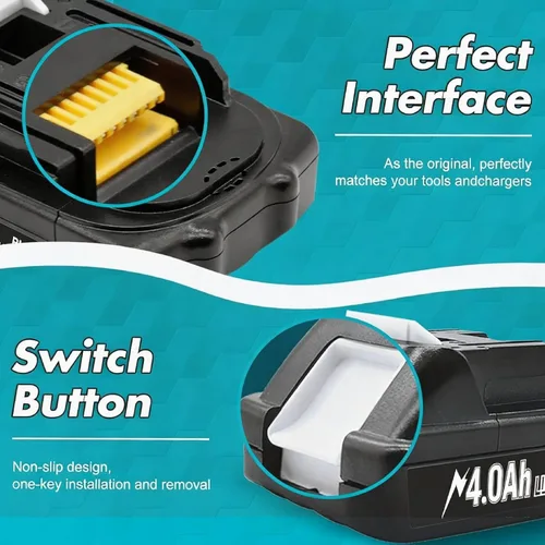 Miniatura 5 de Bonadget Paquete de 1 batería y cargador 4.0Ah BL1815 de 18 V para Makita 18V para cargador de batería de 18 voltios BL1830 BL1850B BL1840B BL1820