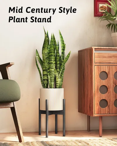 Miniatura 6 de GENTINGBRO Soporte ajustable para plantas de interior, soporte de bambú para plantas de 8, 9, 10, 11, 12 pulgadas, soporte de esquina pequeño