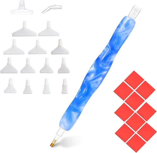 Miniatura 8 de Praise V Do Taladro de pintura de diamante hecho a mano, 15 colocadores de bolígrafos de arte de diamantes y lápiz capacitivo de 5 arcillas