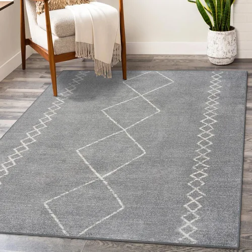 Miniatura 15 de LUXE WEAVERS - Alfombra geométrica marroquí estilo boho, color gris, tamaño 8 x 10, Daphnes 2735