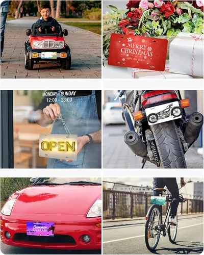 Miniatura 4 de Placa de Matrícula Delantera Personalizada, Placa de Matrícula Personalizada para la Parte Delantera del Coche con Imagen y Texto, Diseños de Placa