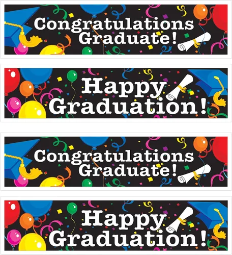 Miniatura 12 de Beistle Paquete de 2 pancartas de graduación, 15 pulgadas por 5 pies