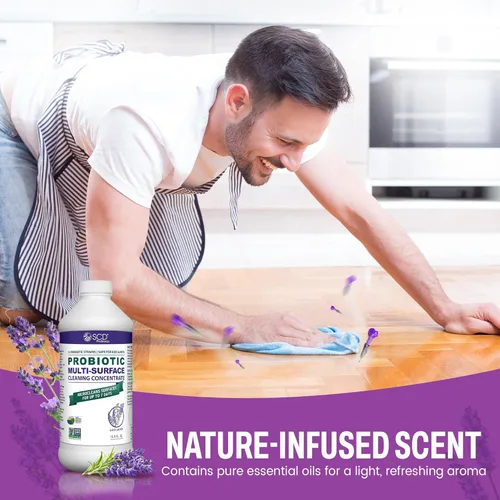 Miniatura 6 de SCD Probiotics Concentrado de limpieza probiótico multisuperficie con aceite esencial de lavanda, microlimpia superficies hasta 7 días, a base