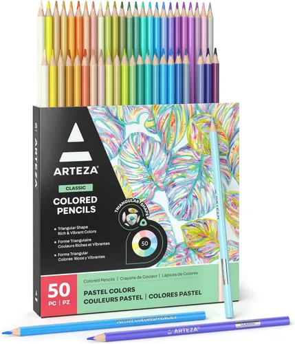 Miniatura 11 de ARTEZA 72 lápices de acuarela, lápices de acuarela en varios tonos, lápices de dibujo de forma triangular