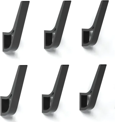 Miniatura 10 de Ganchos para Perchero Montados en la Pared, Negro, 2 Paquetes, Ganchos de Cuerda para Toallas de Baño para Cocina, Puerta, Gabinete, Baño