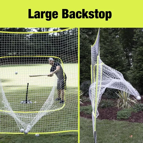 Miniatura 6 de Red de práctica de béisbol y sóftbol de 7 x 7, golpear y lanzar con marco de arco, funda de transporte y zona de ataque, red de entrenamiento