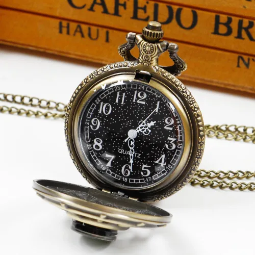 Miniatura 4 de Reloj de bolsillo para hombre, árabe digital reloj de bolsillo con cadena para hombre