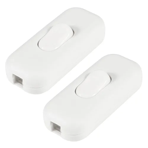 Miniatura 10 de 2 interruptores de cable en línea, AC120V 10A, 250V 6A, interruptor de control de lámpara de encendido y apagado para dormitorio, lámpara de mesa
