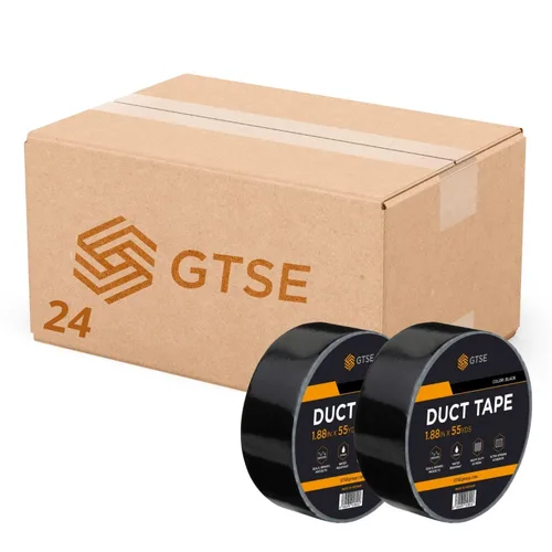 Miniatura 48 de Cinta adhesiva ancha GTSE, negra, 3 pulgadas x 55 yardas (164 pies), cinta de reparación resistente e impermeable para uso en interiores