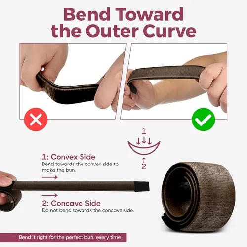 Miniatura 2 de Andlane - Máquina para hacer moños de cabello con torsión francesa para mujer (1 marrón, 1 marrón oscuro)