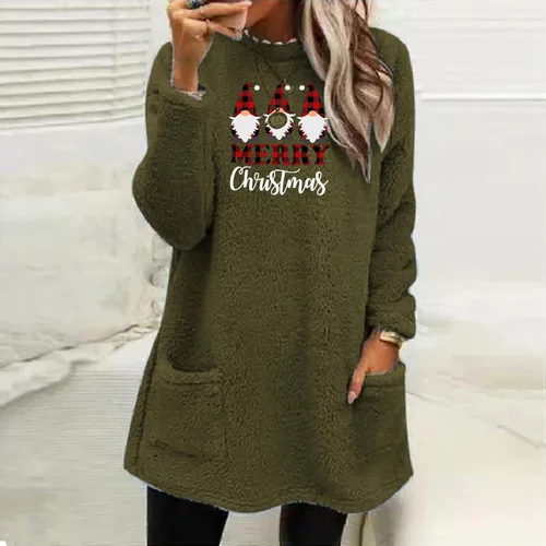 Miniatura 2 de Abrigos de cuello redondo para mujer, holgados, largos, térmicos, mullidos, para invierno y otoño, moda 2023