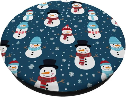Miniatura 2 de Lindos muñecos de nieve vintage, Navidad, vacaciones, invierno, tema, muñeco de nieve, PopSockets estándar PopGrip