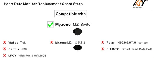 Compatible con Myzone MZ Switch ArmBand Correa de pecho Monitor de frecuencia cardíaca Reemplazo Blet Rojo