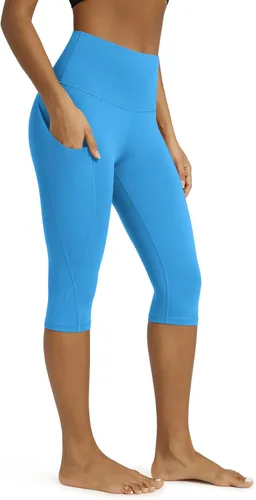 Miniatura 99 de ODODOS - Leggings capri de cintura alta para mujer con bolsillos, control de abdomen, no se transparentan, para entrenamiento atlético, running