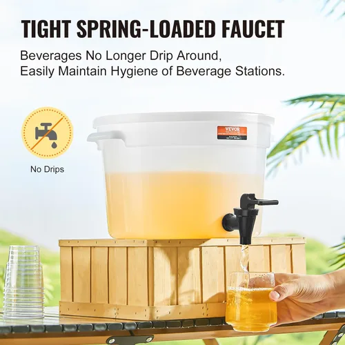 Miniatura 3 de VEVOR Dispensador de bebidas, 3 galones *2 dispensadores de bebidas para fiestas, dispensador de jugo de plástico con llave y tapa, dispensador