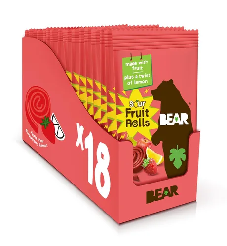 Miniatura 10 de BEAR Rollos de fruta real, paquete variado, 16 unidades (2 rollos por paquete)