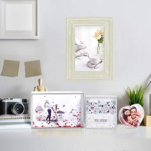 Miniatura 6 de Marco de fotos con purpurina líquida para mejores amigos, acrílico, flotante, agua, globo de nieve, marco de fotos, lindo regalo personalizado