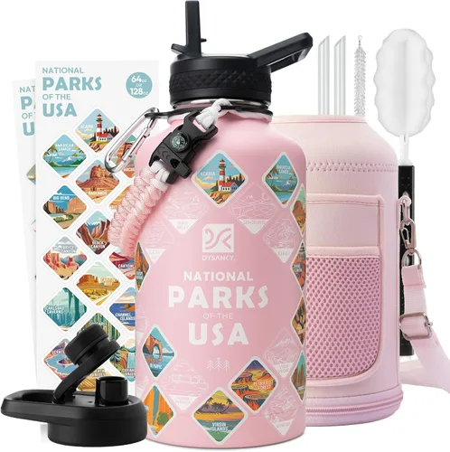 Miniatura 116 de DYSANKY Botella de agua aislada de 32 onzas, metal al vacío de acero inoxidable grueso, jarra de agua deportiva portátil para gimnasio y senderismo