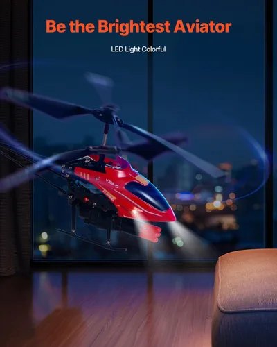 Miniatura 4 de VEVOR Helicóptero RC, helicóptero de control remoto volador de 2.4 GHz con modo de disparo, avión RC de 3.5 canales para niños, retención