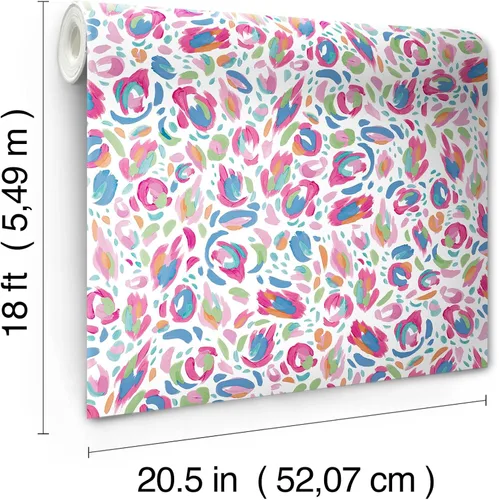 Miniatura 7 de RoomMates EttaVee - Papel tapiz con diseño de leopardo, color rojo