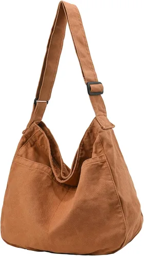 Bolsa de lona casual Hobo Crossbody bolsa de hombro para mujeres y hombres, bolso grande bolso mensajero bolsa de viaje trabajo