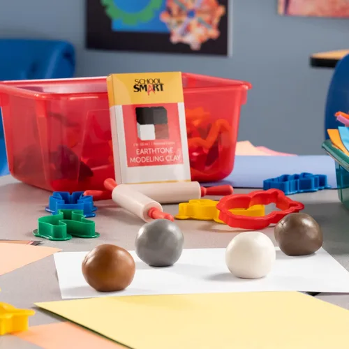 Miniatura 11 de School Smart Arcilla de modelado para uso escolar y doméstico, diseño permanentemente suave, 5 libras, colores surtidos de tonos de tierra