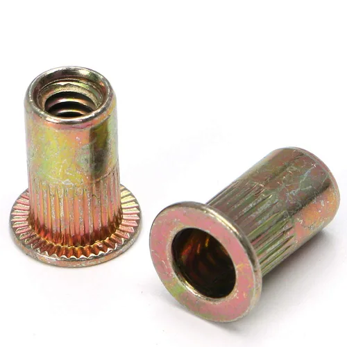 Miniatura 4 de 100 piezas de tuercas de remache de acero al carbono SAE 1/4-20 Tuercas de remache roscadas Kit de insertos Nutsert Rivnuts Woopais