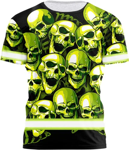 Miniatura 30 de Camiseta de alta visibilidad con bandera de EE. UU., con nombre personalizado, ropa de trabajo de seguridad reflectante, caminantes Calavera