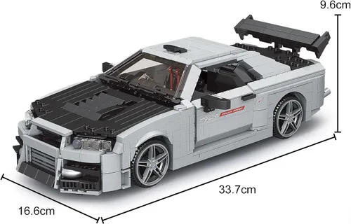 Miniatura 5 de Mould King 10113 MOC Supercar Kit de bloque técnico de carreras, modelo coleccionable, juego de construcción de autos de carreras para adultos