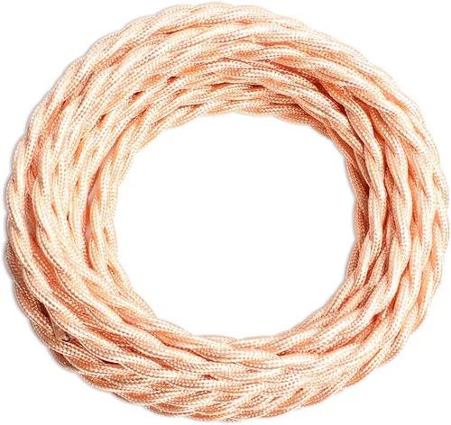 Cable trenzado cubierto de tela para lámpara de 25 pies, 18/2 industrial eléctrico estilo vintage, calibre 18 estilo antiguo para lámpara retro,