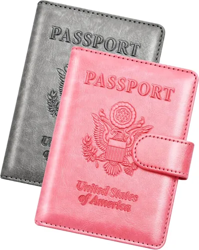 Miniatura 19 de Herain Soporte para pasaporte para viaje y crucero, 2 piezas, funda para pasaporte, cartera, regalo de viaje, para mujeres, hombres, familia