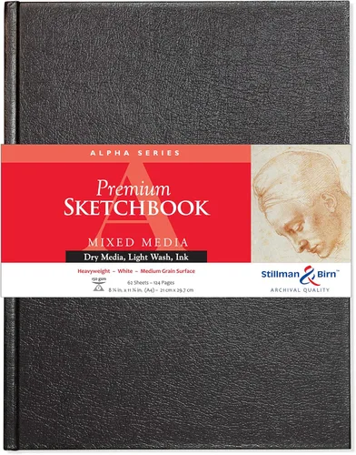 Stillman & Birn Alpha Series Cuaderno de bocetos de tapa dura, A4 (8.25 x 11.75 pulgadas), 150 GSM (pesado), papel blanco, superficie de grano medio