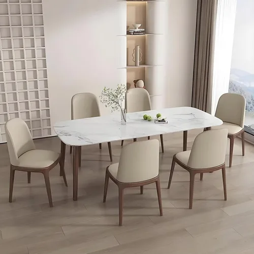 Miniatura 8 de Juego de 2/4 sillas de comedor, sillas de comedor de madera, silla tapizada para sala de estar, silla de vestíbulo sin brazos con respaldo curvo