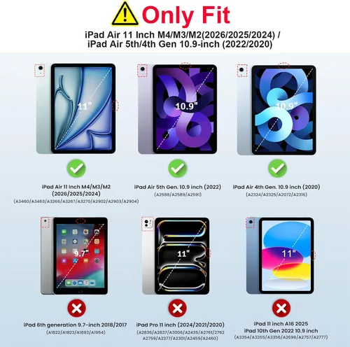 Miniatura 2 de Funda TiMOVO para iPad Air de 11 pulgadas M3 2025/M2 2024, iPad Air de 5ª generación 2022/4ª generación 2020 de 10.9 pulgadas con soporte