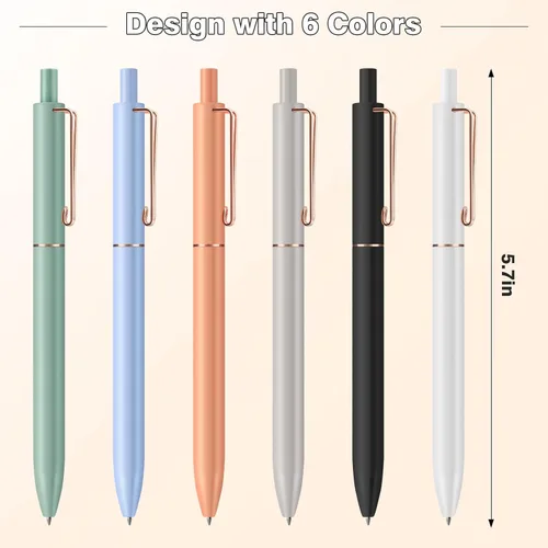 Miniatura 2 de SUIN Bolígrafos de gel – Tinta negra de secado rápido de 0.028 in, bolígrafos de gel retráctiles, punta fina media para una escritura suave, bonitos