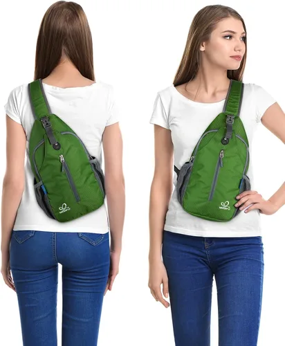 Miniatura 10 de WATERFLY Bolsa pequeña de senderismo: mochila cruzada para el pecho, mochila para hombres y mujeres con correa de hombro agradable a la piel