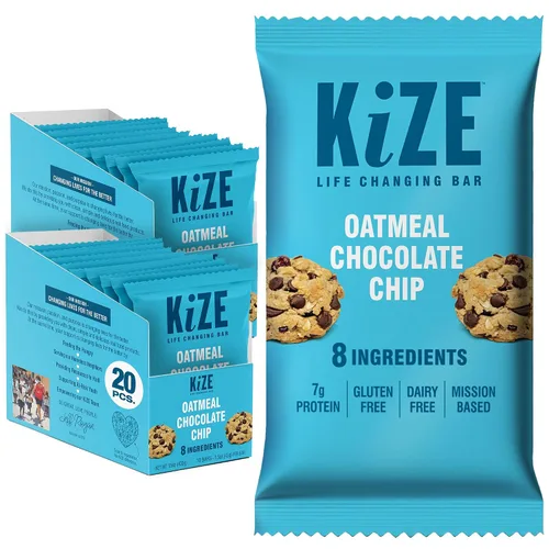 Miniatura 40 de KiZE Energy Bars - Barras energéticas de reemplazo de comidas con alto contenido de proteínas, a base de mantequilla de almendras, sin gluten, sin