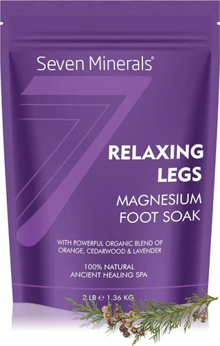 Miniatura 5 de Seven Minerals Relaxing Legs - Escamas de cloruro de magnesio de 3 libras, absorbe mejor que la sal de Epsom, fórmula única de remojo de pies