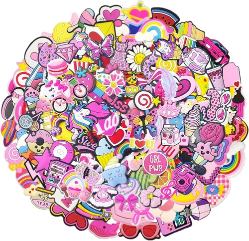 35, 50, 100 dijes al azar para zapatos de niñas, de dibujos animados, lindos accesorios de PVC, encantadores dijes para niños, encantadores dijes