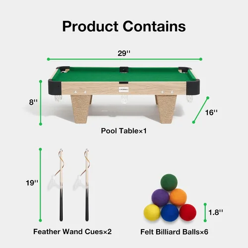 Miniatura 6 de VETRESKA Mesa de billar mini 4 en 1 para juguetes de gatos, regalo para gatos, juguete de varita con plumas, juguete de rompecabezas de bola