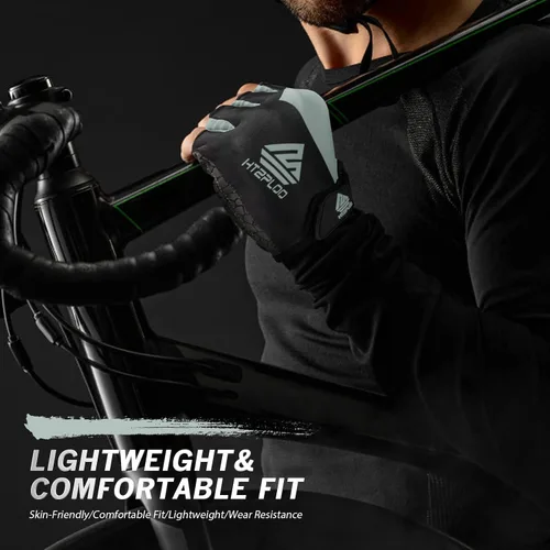 Miniatura 6 de Guantes de bicicleta para hombres y mujeres con almohadilla antideslizante que absorbe los golpes, guantes de ciclismo ligeros de medio dedo