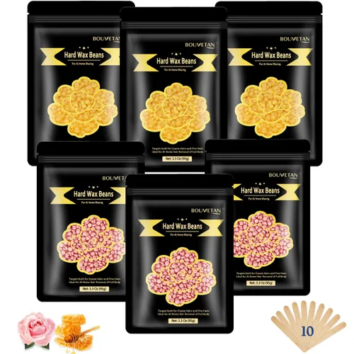 Miniatura 16 de Cuentas de cera dura, granos de cera de 2.2 libras para depilación, 10 paquetes de cuentas de cera multicolor para todo el cuerpo, cara, bikini