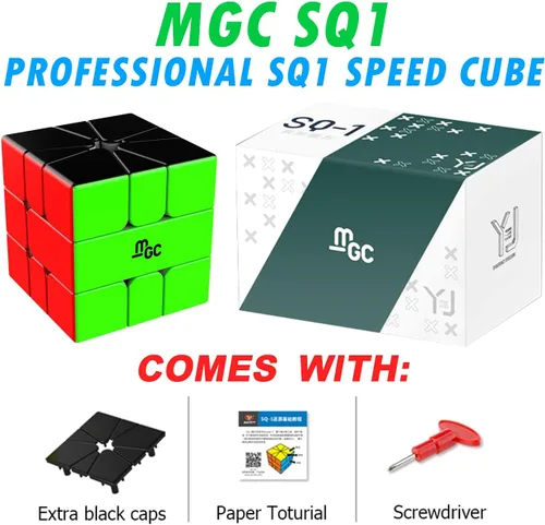 Miniatura 2 de CuberShop MGC SQ1 Cubo Magnético Square One Sin Pegatinas de Velocidad, Rompecabezas Mágico Profesional SQ-1 con Forma YJ, Juguete Rompecabezas
