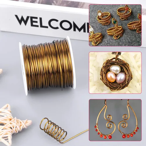Miniatura 7 de Anezus anezus - Alambre de joyería de calibre 18 para hacer joyas, alambre de cobre resistente al deslustre, para suministros de fabricación